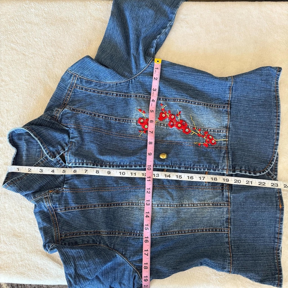 Women's My Michelle Denim Jacket XL Blue Floral - Picture 6 of 7